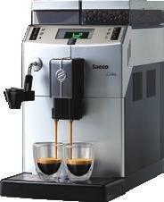 Ausgabe von zwei Tassen Kaffee/Espresso - Heißwasserdüse - Tassenleistung/Tag 80 - Inhalt Kaffeebohnenbehälter kg - Festwasseranschluß und 4 L Wassertank - Inhalt Kaffeesatzbehälter 40 - Inhalt