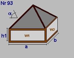 Geometrieausdruck Musterhaus (Wien, OIB 215) DG Dachkörper Dachneigung a( ) 22, a = 9,32 b = 9,32 h1= 2,8 lichte Raumhöhe = 4,31 + obere Decke:,37 => 4,68m BGF 86,86m² BRI