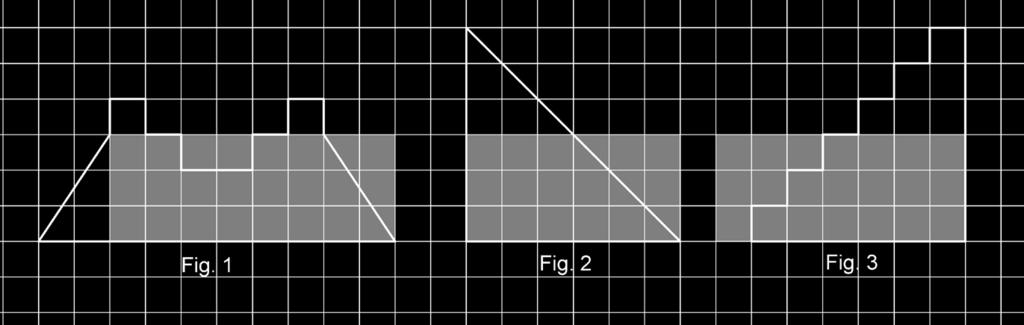 zu Aufgabe 2 Begründung z. B. durch Kästchenzählen: Alle Figuren messen 10 Kästchen. Fig. 1 hat den Umfang 11 cm, Fig. 2 den Umfang 7 cm und Fig. 3 den Umfang 11 cm. zu Aufgabe 3 Fig.