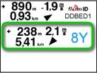 Entfernung und Höhenunterscheid zu Luftfahrzeugen, die nur mit einem Mode-C/S Transponder ausgerüstet sind, werden als Kreis um die eigene Position dargestellt.