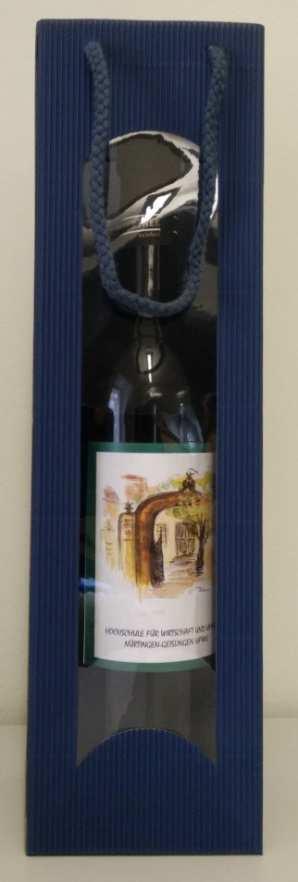 Weinverpackung Einzelflasche Blaue Verpackung für Wein- und Sektflaschen Format: 8,5 x 10 x 36 cm