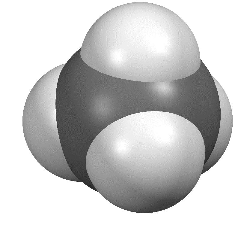 Molekülmodelle des Methans (berechnet und abgebildet mit Programm