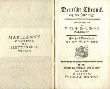 Christian Friedrich Daniel Schubart 1739-1791 Habermas Kommentar: Schubart wird in zehn Jahren