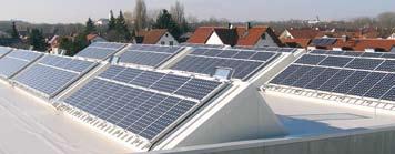 Separat stehende Photovoltaikanlagen CI-SOLAR Intelligente Nutzung solarer Potenziale Photovotaikelemente auf der Südseite von Sheddachkonstruktion CI-SOLAR LAMILUX macht Flachdächer zu