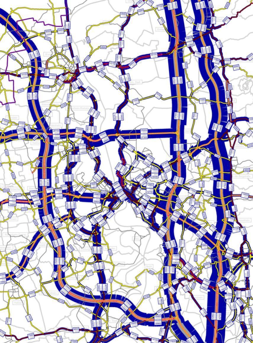 - Bestandsanalyse fließender Kfz-Verkehr - Regionaler Kontext B47 als regionales Verkehrsband zur Verbindung des überregionalen Straßennetzes (BAB A61, A67, A5