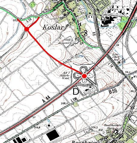 L14n OU Jülich/ Koslar 41-9499 Bedarfsplan: IGVP Stufe 1 Projektinformationen: Kosten 4,354 Mio. Länge 3,600 km Querschnitt RQ 10,5 DTV 2015 4.