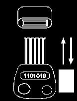 Der ABUS Seccor Chip- Schlüssel ist ein Wendeschlüssel, die Steckrichtung ist variabel. Wichtig: Bedienfreigabe erfolgt erst nach Abzug des Schlüssels. 2.