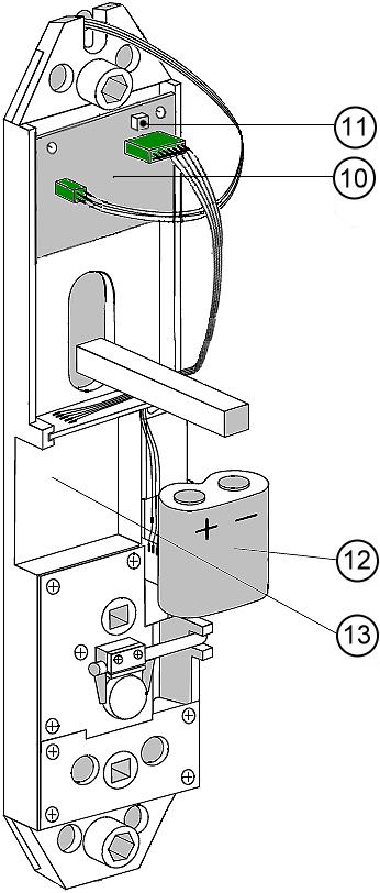 19. Inbetriebnahme Für die Inbetriebnahme muss der RESET-Taster (11) der Elektronik zugänglich sein. Hierzu muss der Drücker und die Innenkappe entfernt werden.