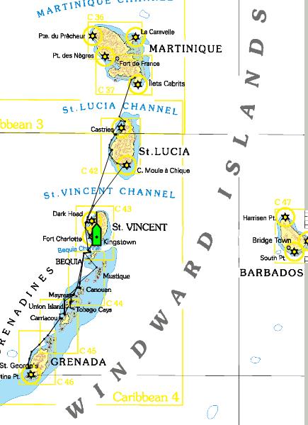1 Karibiktörn Windward Islands 1.1 Törn Der Törn wurde vor einem Jahr geplant. Termin 27.11.10 18.12.10. Ausgangshafen Martinique/Le Marin. Zielhafen St.Vincent/Blue Lagoon. Also ein One-way-Törn.