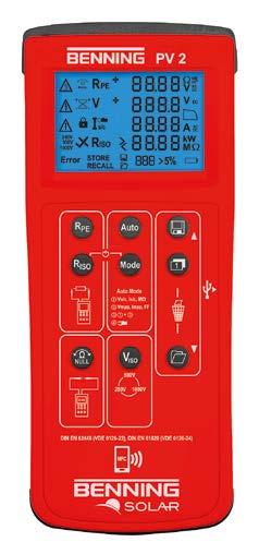 Kalibrierzertifikat BENNING PV 2 Photovoltaik-Installationstester und Kennlinienmessgerät Normgerechte Prüfung gemäß DIN EN 62446 (VDE 0126-23) und DIN EN 61829 (VDE 0126-24) zum Nachweis der