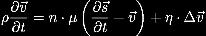 Navier Stokes Gleichung Teilchenanzahldichte des Lösungsmittels Dichte des