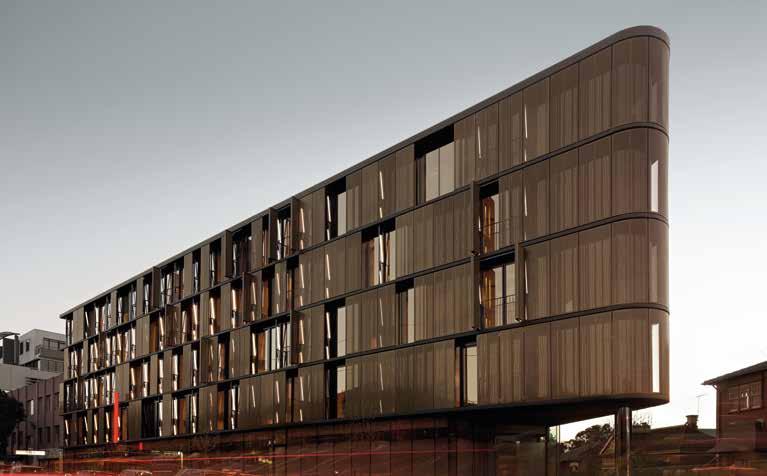 LUNA APARTMENTS, MELBOURNE, AUSTRALIEN Mit unserem Aluminiumgewebe vom Typ Alu 6010 zeigen die australischen Architekten Elenberg Fraser