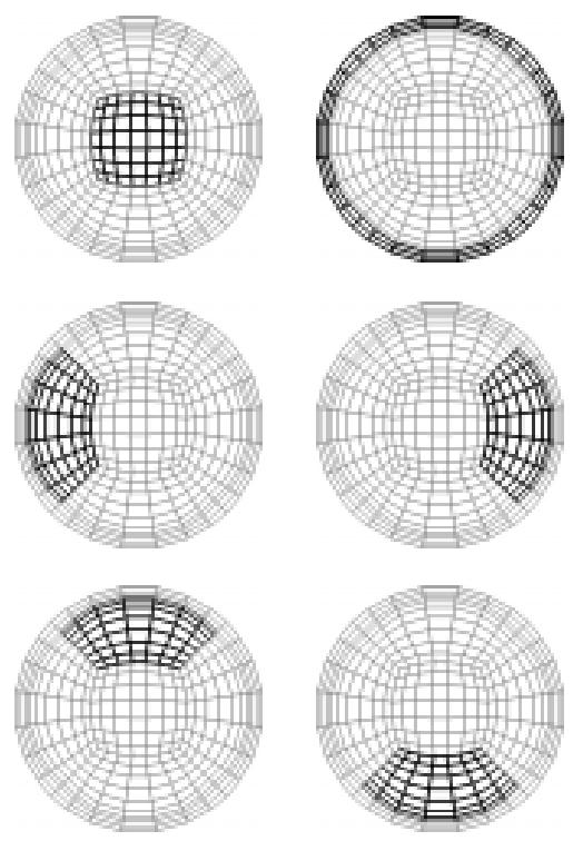 Sphere Mapping Rückseite orderseite Linke Seite Rechte Seite Oben Unten Abbildung von 6 Würfelseiten auf