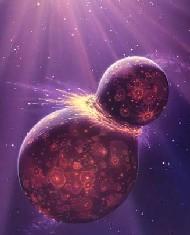 Entstehung des Mondes: Giant impact theory Planetenbillard im frühen Sonnensystem Kollisionstheorie von Hartmann und Davis 1975: In der Frühphase der Planetenentwicklung kollidierte ein
