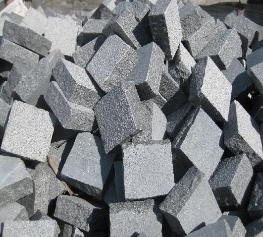 Granit Africa Grey Pflastersteine gestockt, alle