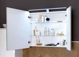 cabinet (w: 80 cm ) with LED lighting, glass