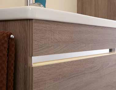 At the handle strip you have the option to add a lighting with switchable light: natural light
