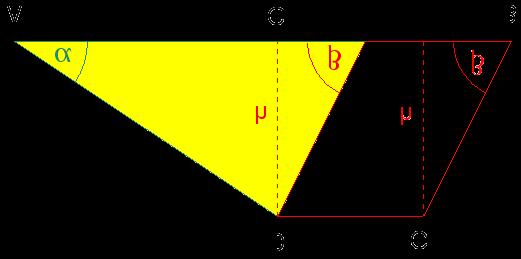 Dreiecksfläche : Berechnung der Dreiecksseite :