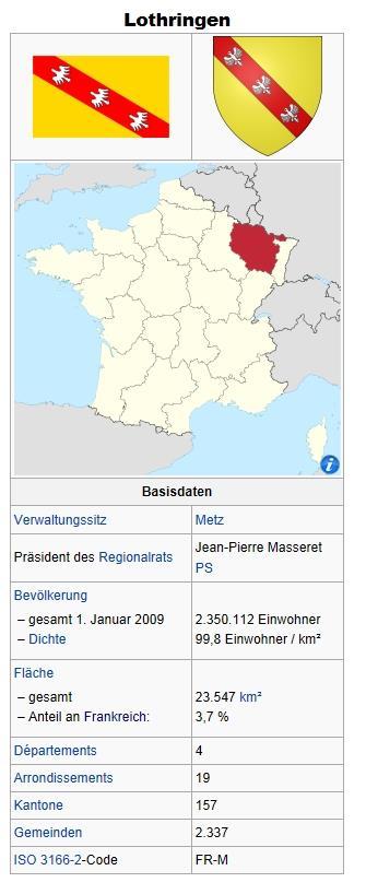 Lothringen grenzt im Norden an die belgische Provinz Luxemburg, das Großherzogtum Luxemburg sowie die deutschen Bundesländer
