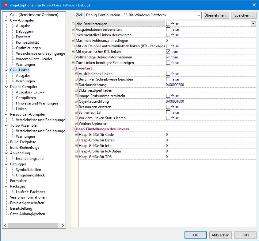 C++Builder Verbesserungen: Linker Der Linker ist jetzt large address aware, womit dieser bis zu 4 Gbyte Hauptspeicher benutzen kann Verbessertes Heap und Ressourcen