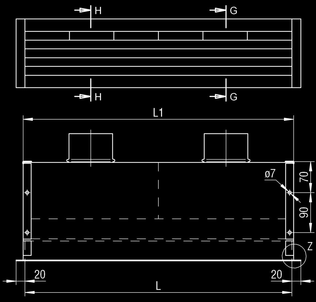 KWB-S Stutzenanordnung mit je 1 Stutzen