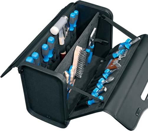 der Rückwand 10 Tool Pockets auf der Vorderseite herausnehmbare Mittelwand mit insgesamt 24 Werkzeughalteschlaufen zwei
