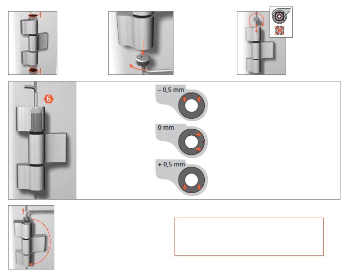 EWA 77-90 Lava 77 ALUMINIUM SYSTEMS HUECK Alu - Aufsatztürbänder Alu-Aufsatztürbänder, aufschraubbar, mit asymetrischen verstellbaren Buchsen, für einwärts und auswärts öffnende Türen