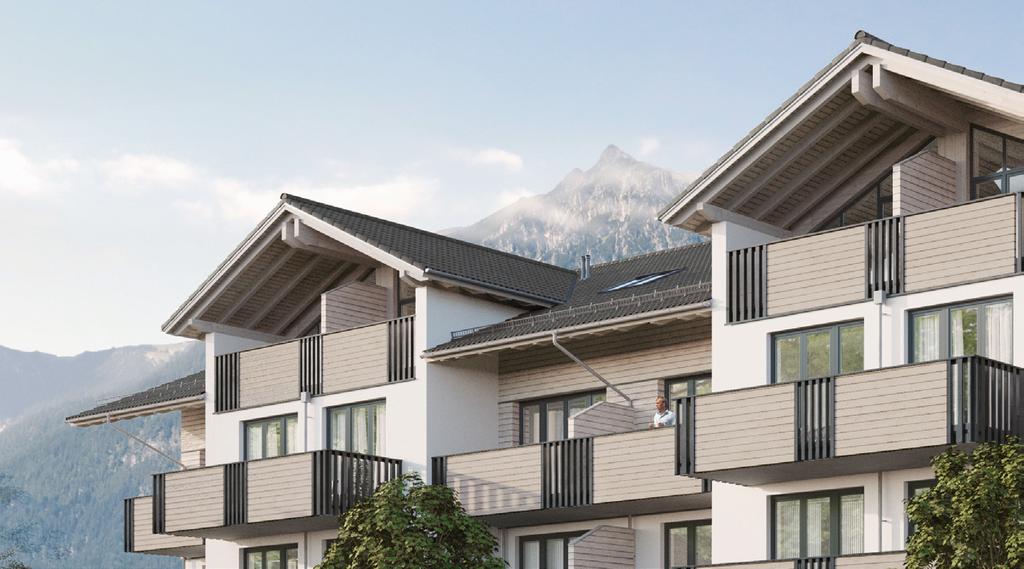 80 m² ohnfläche Klassisch-moderner alpenländischer Architekturstil onnige Terrassen, große Balkone und Loggien chön geschnittene ohnungen mit zeitgemäßen Grundrissen (z. B. offene ohn-ess-bereiche, größtenteils bodentiefe Fenster etc.