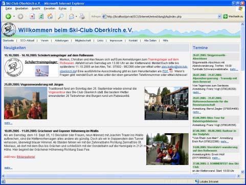 Seit Ende Juli dieses Jahres ist die neue Homepage des Skiclub Oberkirch online! Was hat uns bewogen, diesen Schritt zu tun? Hautsächlich wollten wir aktuell sein!