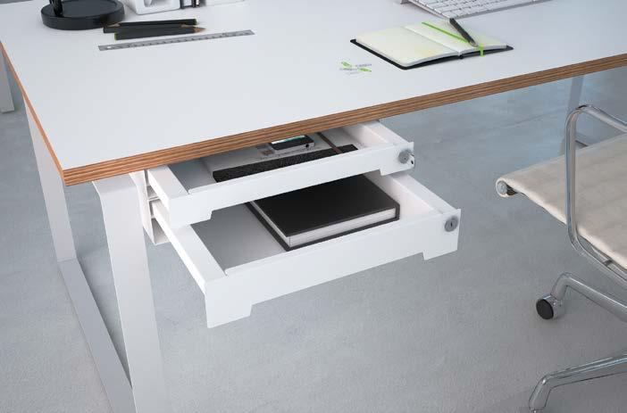 Schalensystem SmarTray Stahl mit Auszugsführung Quadro Vollauszug Einsatz auf und unter Tischplatten / Oberböden