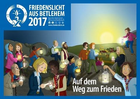 Friedenslicht aus Betlehem Das Friedenslicht 2017 steht unter dem Thema: "Auf dem Weg zum Frieden" und wird in unserer Diözese Regensburg am 17. Dezember 2017 um 16.