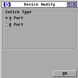 Ändern von Gerätetypen 1. Wählen Sie aus dem Dialogfeld Geräte die Portnummer aus. 2. Klicken Sie auf Ändern. Das Dialogfeld Gerät ändern wird geöffnet. 3.