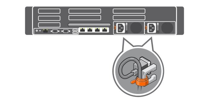 1. Bevor Sie die Netzstromkabel anschließen, stellen Sie sicher, dass die Netzschalter am Speichersystem sich in der Position OFF (Aus) befinden. 2.