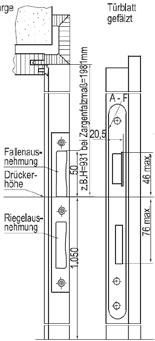 TECHNIK Band- und Schlosssitz nach DIN 18101 *Abstand Bandbezugslinie