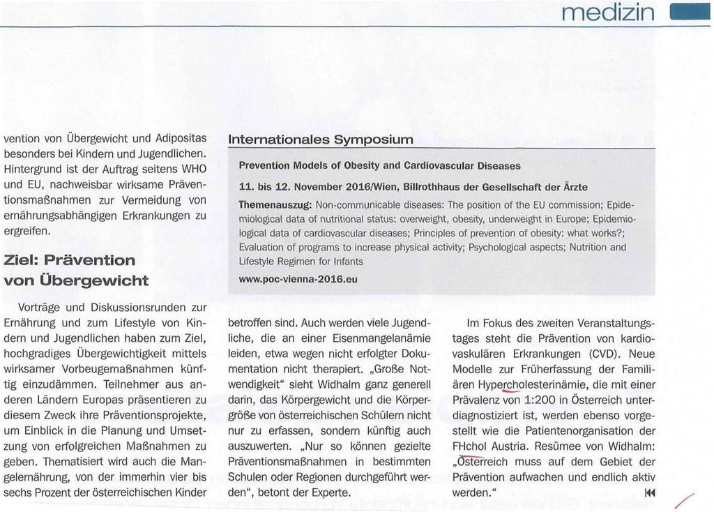 Österreichische Ärztezeitung ÖAZ Die Zeitschrift der Ärztinnen und Ärzte Wien, am 25.10.2016, Nr: 20, 24x/Jahr, Seite: _ Druckauflage: 44 636, Größe: 100%, easyapq: _ Auftr.