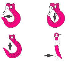 8 Die Zurrketten werden mit geradem Strang, ohne Verdrehung, Knoten oder Knicke eingesetzt. Geknotete oder mit Schrauben verbundene Zurrketten dürfen nicht verwendet werden.
