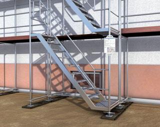 Gerüstbelag Jede benutzte Gerüstlage muss voll ausgelegt und über einen sicheren Zugang, z.b. Treppe oder inneren Leitergang, erreichbar sein.