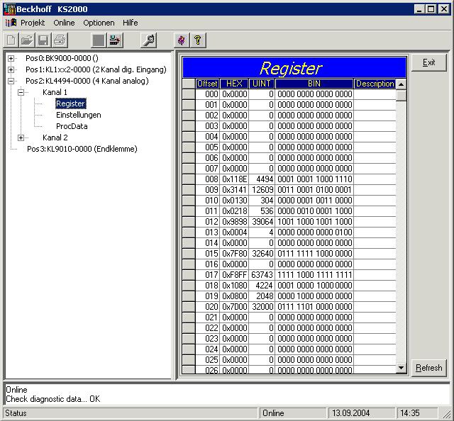 Konfigurations-Software KS2000 Unter Einstellungen [} 27] finden Sie Dialogmaske zur Parametrierung der. ProcData [} 28] zeigt die Prozessdaten der. 4.