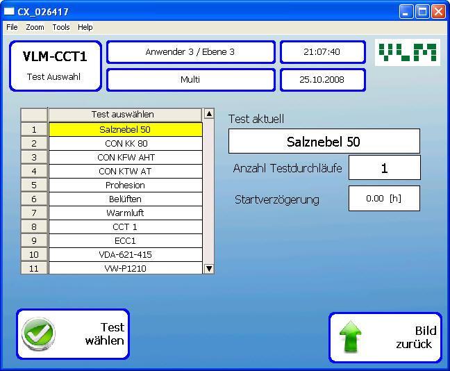 Hauptbildschirm für übersichtliche Menüführung optionale CCT-Prozesssteuerung Bedienungsfreundliche SPS-Steuerung (Beckhoff) mit Touch Panel. Betriebssystem Windows CE.
