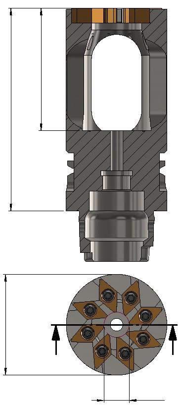 (x) 58507 ROTOW-07-HSK-40A-FK0-8E Grundhalter / Basic tool holder / Porte-outil de base