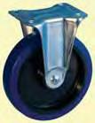 L100 L110 L120 Transportgeräterollen Blue Wheel mit Radserie B61 Gummirad Lauffläche: Elastic Gummi blau Lager: Rollenlager Raddurchmesser Radbreite Tragfähigkeit Bauhöhe Ausladung Plattengröße