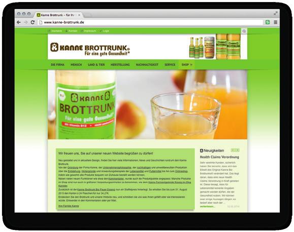 Alle Produkte können Sie ab sofort auch einfach, schnell und bequem über unseren Online-Shop im Internet bestellen: www.kanne-brottrunk.