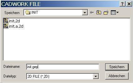 - Cadwork 2DR Wählen Sie die Vorlage-Datei, die als Grundlage für die neue Zeichnung dienen soll. Standardmässig wird die Datei Init.2d ausgewählt.