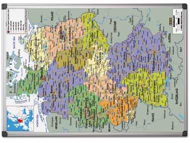 Deutschland Emaillierte oder magnetische Landkarte von Deutschland Mit oder ohne Aluminiumrahmen,1200x900mm Trocken abwischbar Geeignet für alle Schulungs- und Geschäftsanwendungen Beschreibbar
