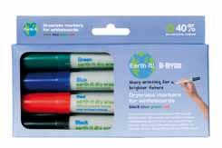 Wiederverarbeitete Stifte Earth-It für Weiβwandtafeln nach 4 Farbstiften verpackt Trocken
