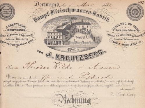 Abheftlochungen, Knickfalte. Format: 22,5x29. (E038) Los 254 Ausruf: 24 Dortmund, 1882: J.