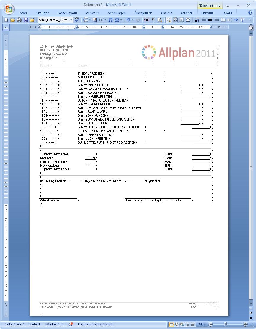 22 Neuerungen bei der Ausgabe Allplan BCM Abbildung