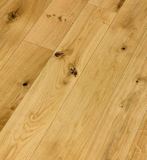 2-Schicht-Diele Wooden flooring 2-layer Eiche Markant Oak Marcant Bei der Eiche Markant handelt es sich um eine charakteristische, astige und lebhafte Sortierung ohne Splint.