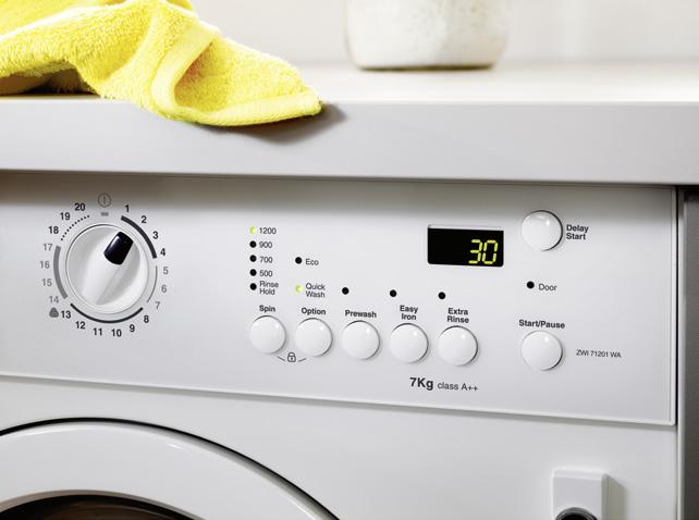 bei 30 C auf. BEQUEM UND EFFIZIENT Wählen Sie die Option Extra Kurz für leicht verschmutzte Wäsche.