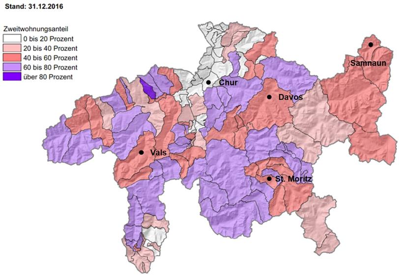 1 Zweitwohnungen in Graubünden Wie hoch ist der Zweitwohnungsanteil in den Bündner Gemeinden?